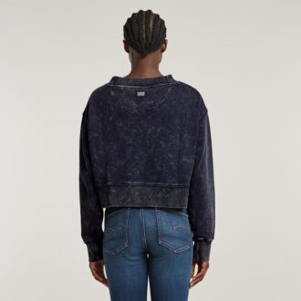 Overdyed Cropped Logo Losse Trui