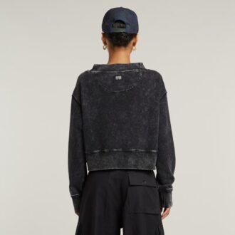 Overdyed Cropped Logo Losse Trui
