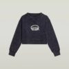 Overdyed Cropped Logo Losse Trui Overdyed Cropped Logo Losse Trui