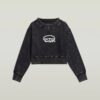 Overdyed Cropped Logo Losse Trui Overdyed Cropped Logo Losse Trui