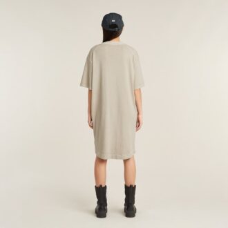 Overdyed zadelmouw losse T-shirtjurk