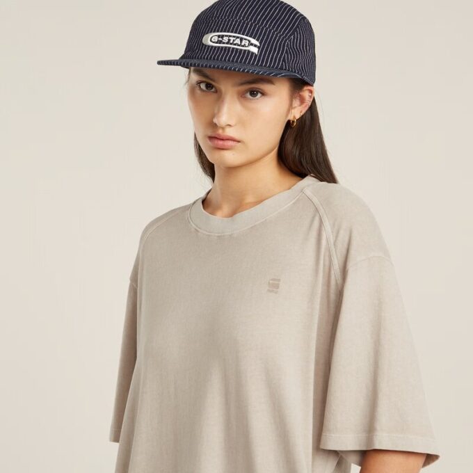 Overdyed zadelmouw losse T-shirtjurk Overdyed zadelmouw losse T-shirtjurk