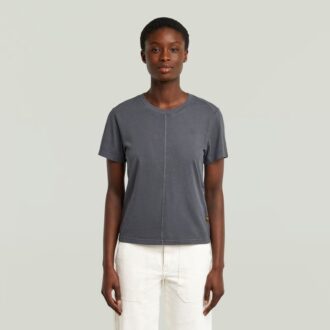 Overgeverfd T-shirt met voornaad