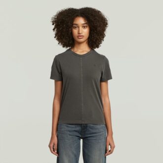 Overgeverfd T-shirt met voornaad