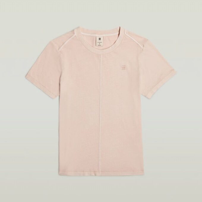 Overgeverfd T-shirt met voornaad Overgeverfd T-shirt met voornaad