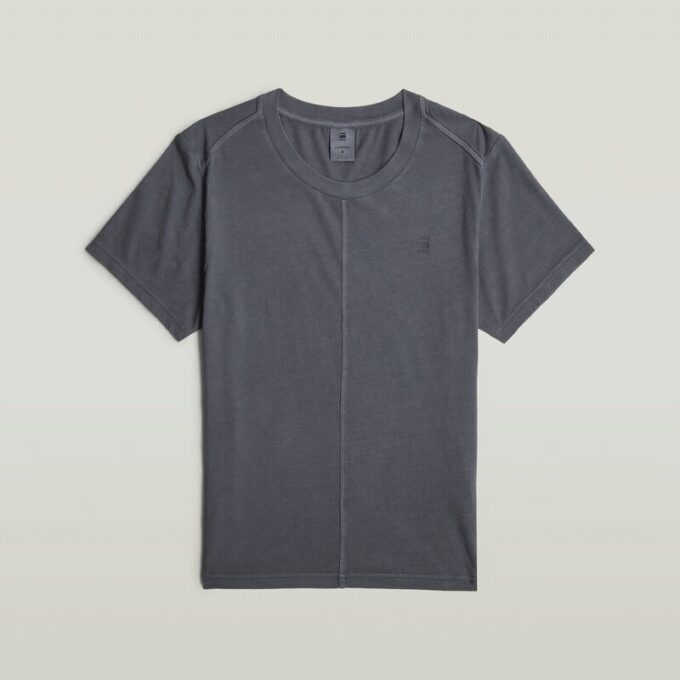 Overgeverfd T-shirt met voornaad Overgeverfd T-shirt met voornaad