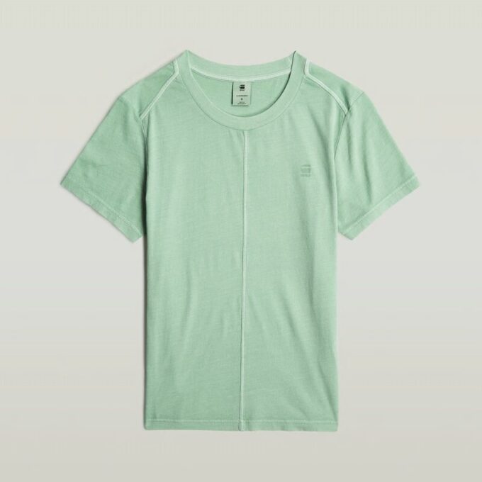Overgeverfd T-shirt met voornaad Overgeverfd T-shirt met voornaad