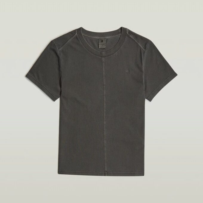 Overgeverfd T-shirt met voornaad Overgeverfd T-shirt met voornaad