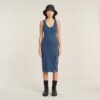 Overgeverfde asymmetrische jurk met rits Overgeverfde asymmetrische jurk met rits