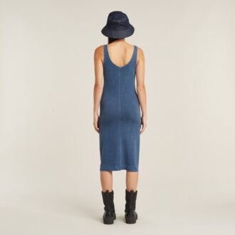 Overgeverfde asymmetrische jurk met rits