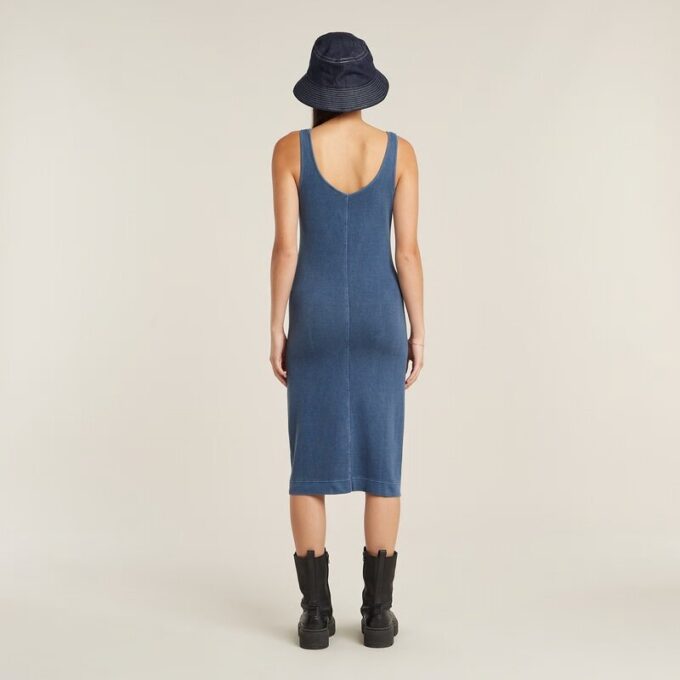 Overgeverfde asymmetrische jurk met rits Overgeverfde asymmetrische jurk met rits
