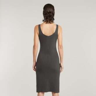 Overgeverfde asymmetrische jurk met rits
