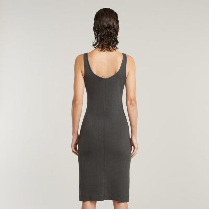 Overgeverfde asymmetrische jurk met rits Overgeverfde asymmetrische jurk met rits