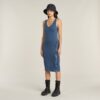 Overgeverfde asymmetrische jurk met rits Overgeverfde asymmetrische jurk met rits