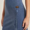 Overgeverfde asymmetrische jurk met rits Overgeverfde asymmetrische jurk met rits