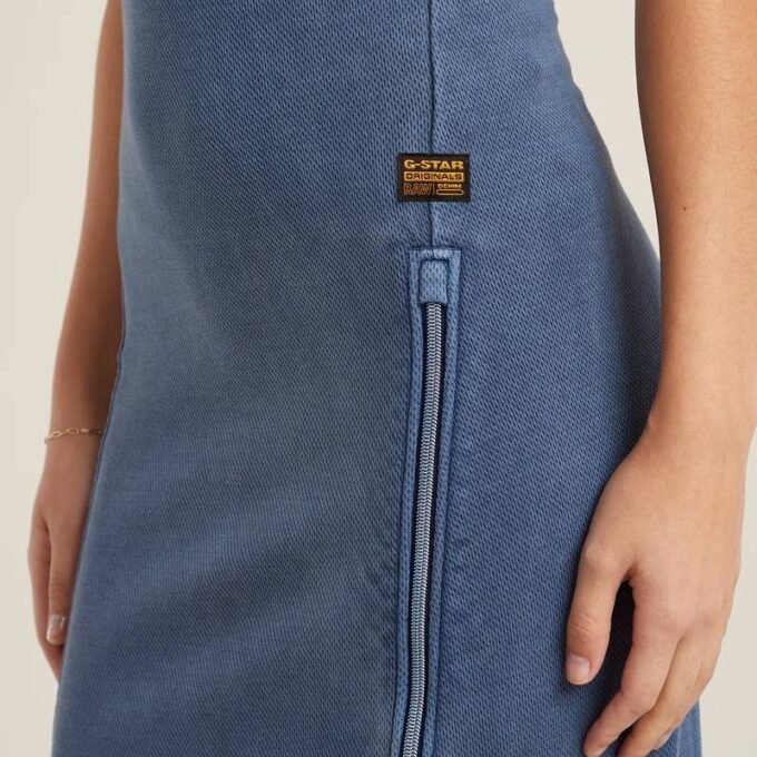 Overgeverfde asymmetrische jurk met rits Overgeverfde asymmetrische jurk met rits