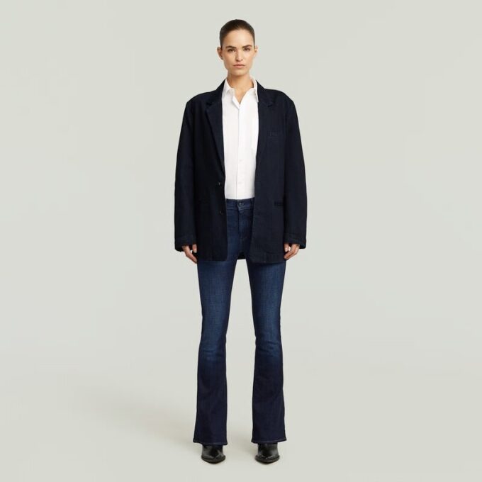 Oversized denim blazer