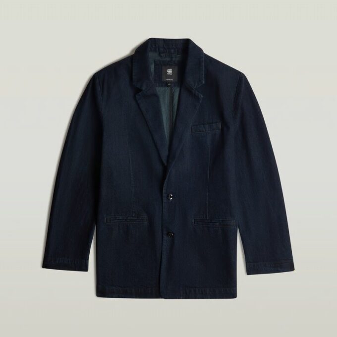 Oversized denim blazer