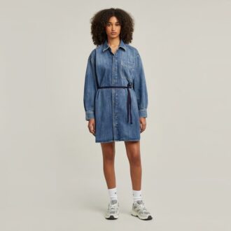 Oversized denimjurk met riem