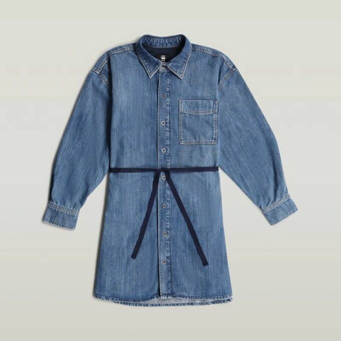 Oversized denimjurk met riem Oversized denimjurk met riem