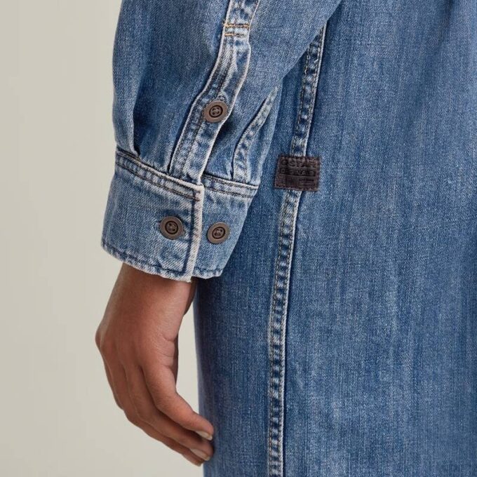 Oversized denimjurk met riem Oversized denimjurk met riem