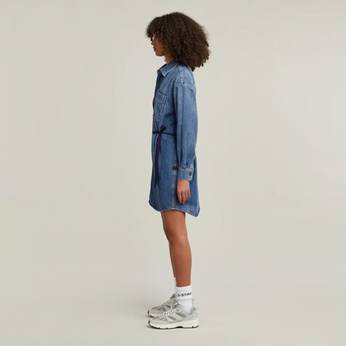 Oversized denimjurk met riem Oversized denimjurk met riem