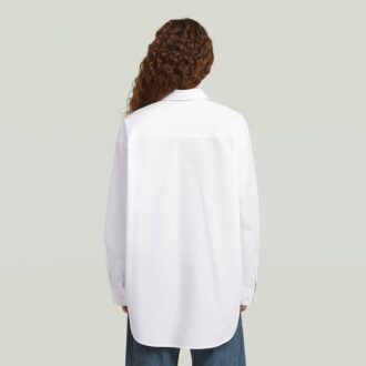 Oversized Poplin Shirt met Rits