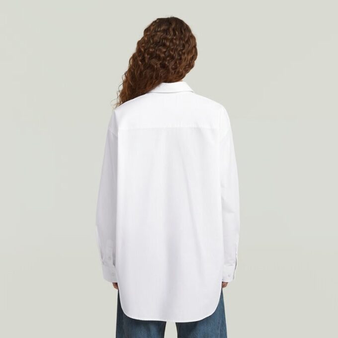 Oversized Poplin Shirt met Rits