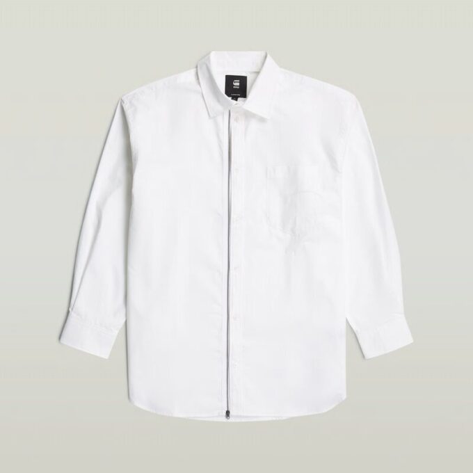 Oversized Poplin Shirt met Rits