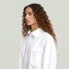 Oversized Poplin Shirt met Rits