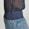 Pointelle gebreide mock top Pointelle gebreide mock top
