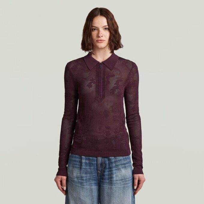 Pointelle Slim Polo Knit Pointelle Slim Polo Knit