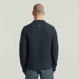 Polokraag halve rits gebreid