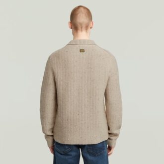 Polokraag halve rits gebreid