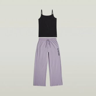 Pyjamaset met cami en wijde broek