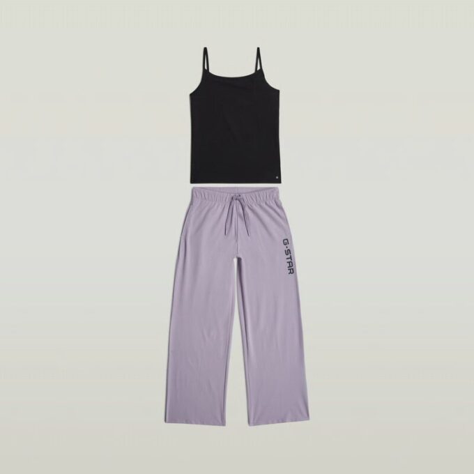Pyjamaset met cami en wijde broek