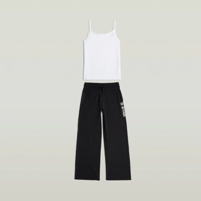 Pyjamaset met cami en wijde broek