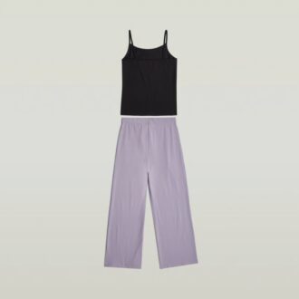 Pyjamaset met cami en wijde broek