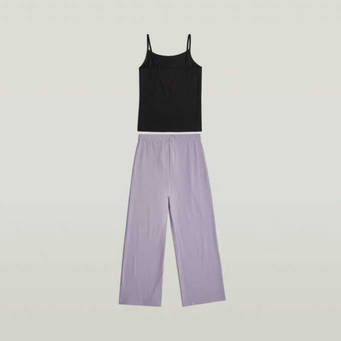 Pyjamaset met cami en wijde broek