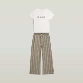 Pyjamaset met T-shirt en wijde pijpen