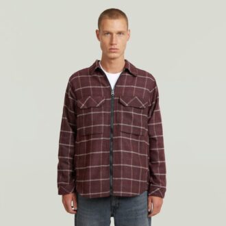 Regular overshirt met rits