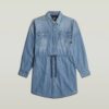 Relaxte denim jurk met trekkoord Relaxte denim jurk met trekkoord