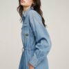 Relaxte denim jurk met trekkoord Relaxte denim jurk met trekkoord