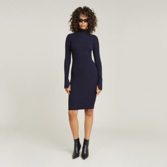 Rib slim-fit jurk