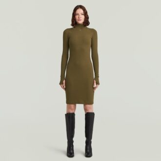Rib slim-fit jurk