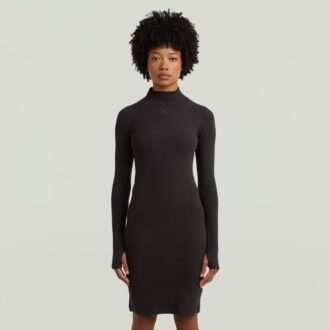 Rib slim-fit jurk