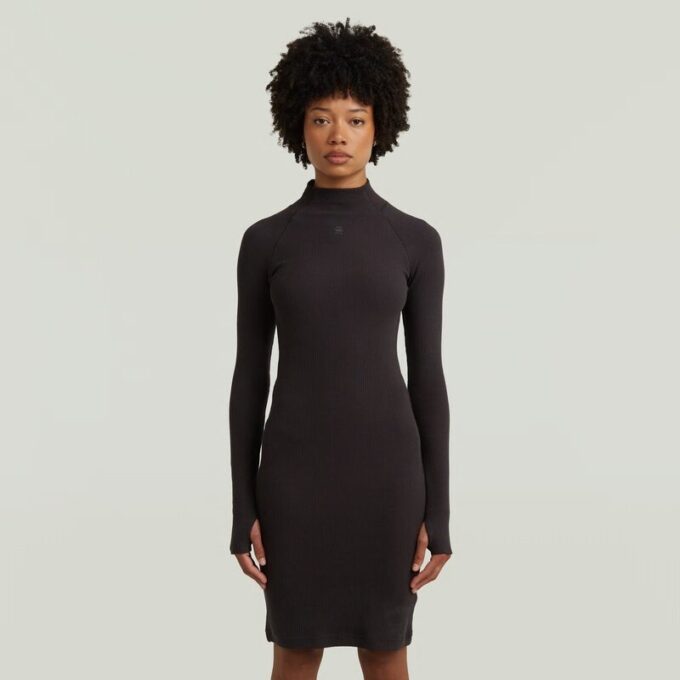 Rib slim-fit jurk