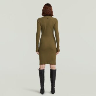 Rib slim-fit jurk