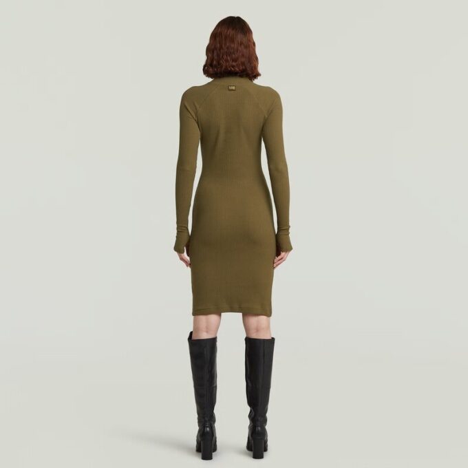 Rib slim-fit jurk