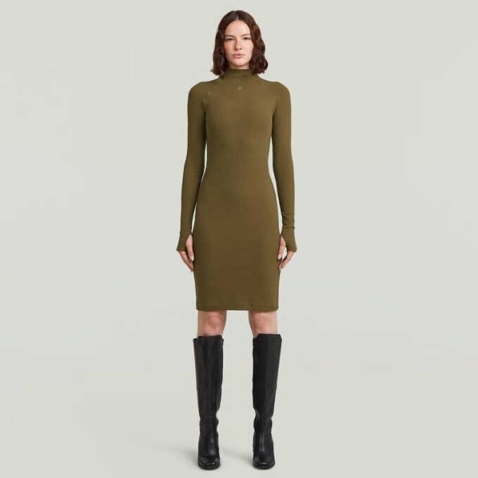 Rib slim-fit jurk